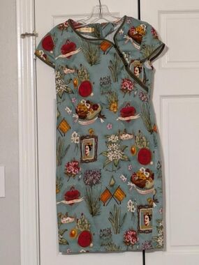🌹 Frida Kahlo Surrealist Stretch Qipao / Cheongsam Short Dress